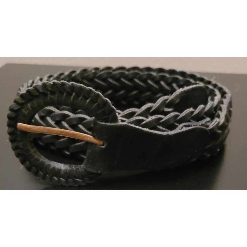 Women's Black Suede Braided Belt Size Small